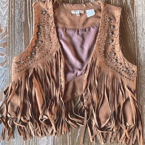 Soft Leather Fringed Vest